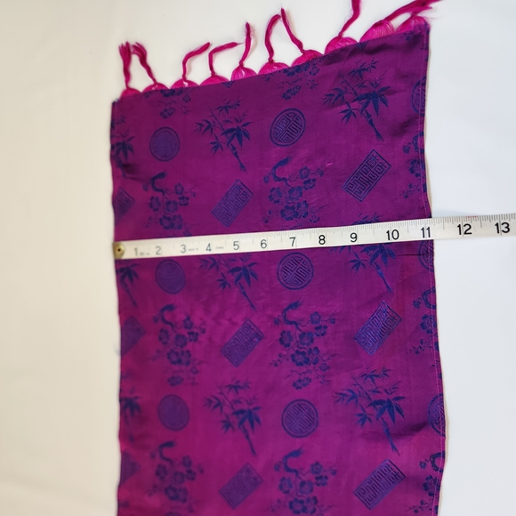 Creative Edge Imports 100% Silk Wrap Scarf Purple Blue - Picture 8 of 12